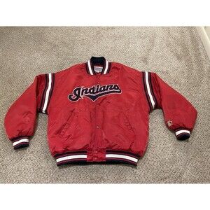 VTG 90’s Cleveland Indians Satin Bomber Starter jacket Sz Men’s XL MLB BASEBALL